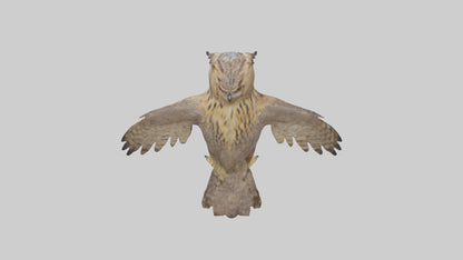 3D model Eurasian Eagle Owl perching model VR / AR / low-poly