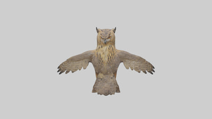 3D model Eurasian Eagle Owl perching model VR / AR / low-poly