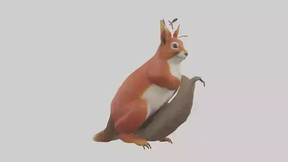 3D model Eurasian Red Squirrel climbing model VR / AR / low-poly