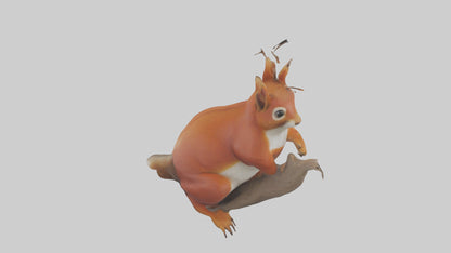 3D model Eurasian Red Squirrel climbing model VR / AR / low-poly