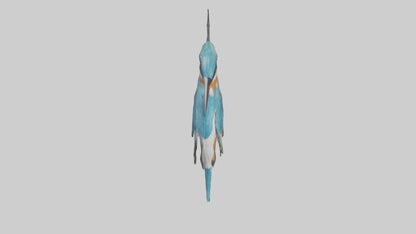 European Kingfisher perched model 3D model