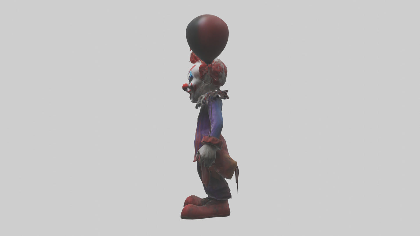 Evil clown model VR / AR / low-poly