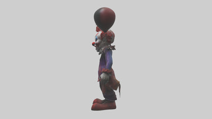 Evil clown model VR / AR / low-poly