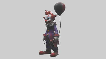 Evil clown model VR / AR / low-poly