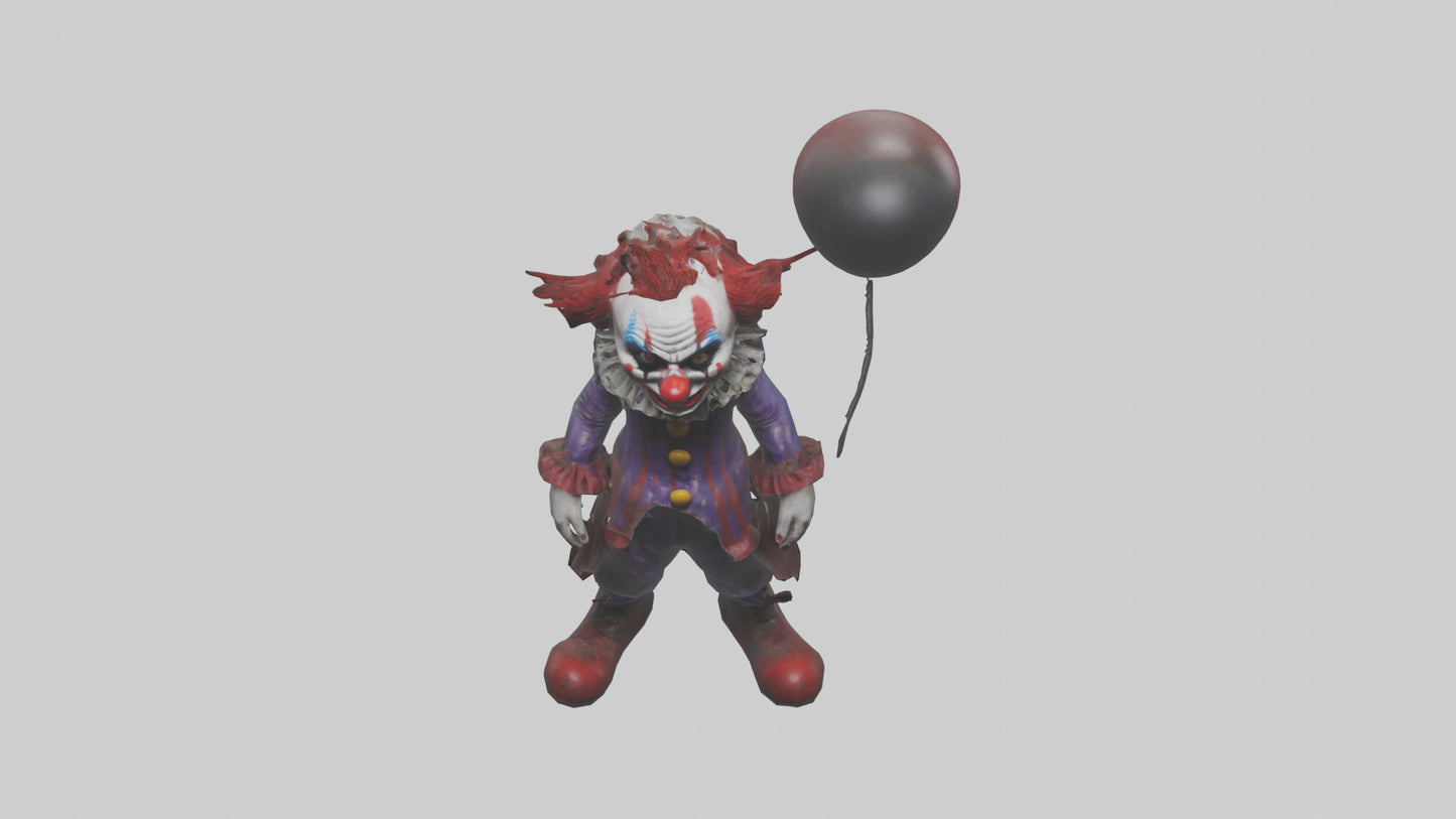 Evil clown model VR / AR / low-poly