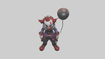 Evil clown model VR / AR / low-poly