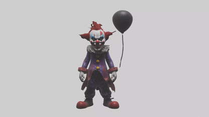 Evil clown model VR / AR / low-poly