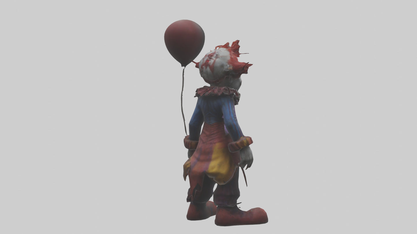 Evil clown model VR / AR / low-poly