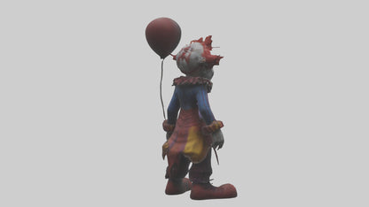 Evil clown model VR / AR / low-poly