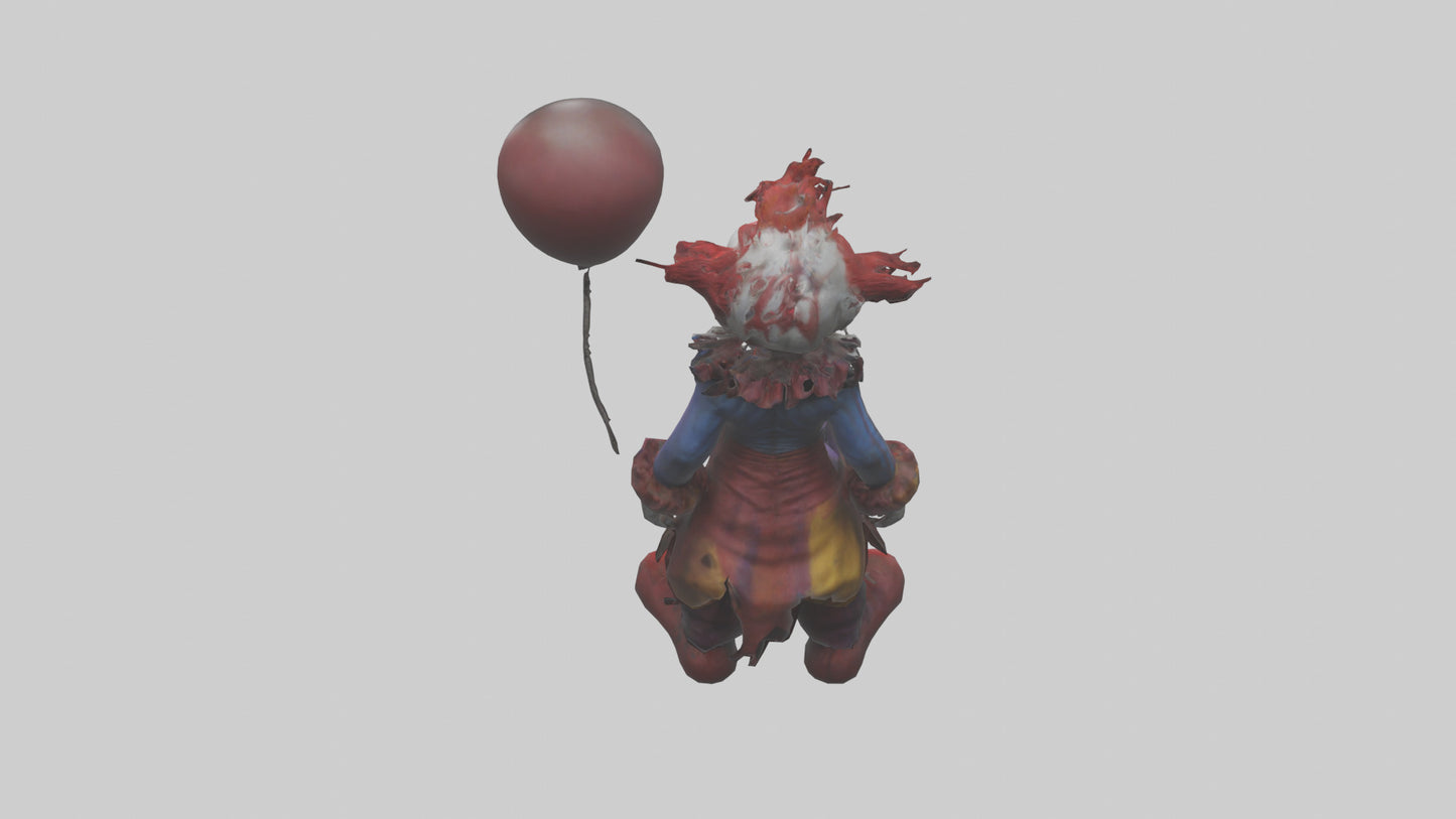 Evil clown model VR / AR / low-poly