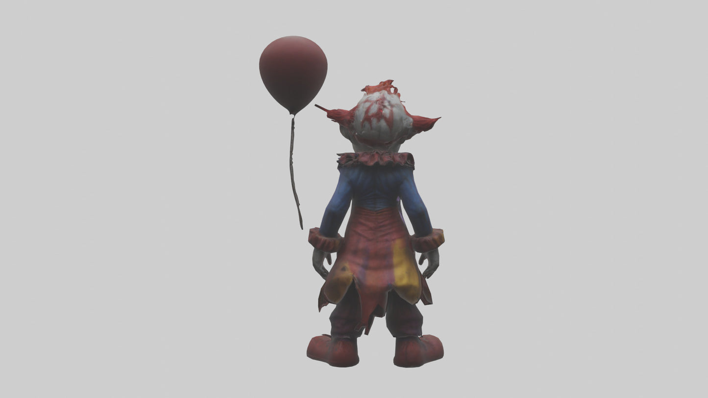 Evil clown model VR / AR / low-poly