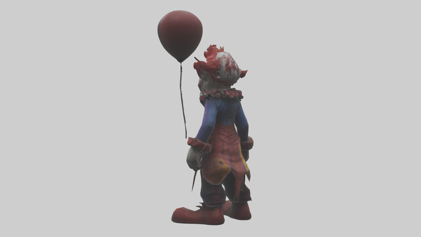 Evil clown model VR / AR / low-poly