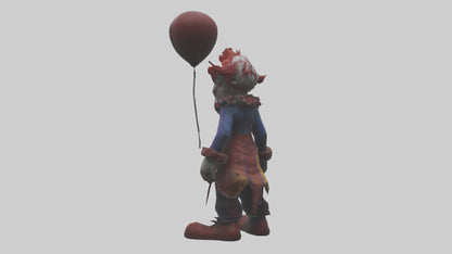 Evil clown model VR / AR / low-poly
