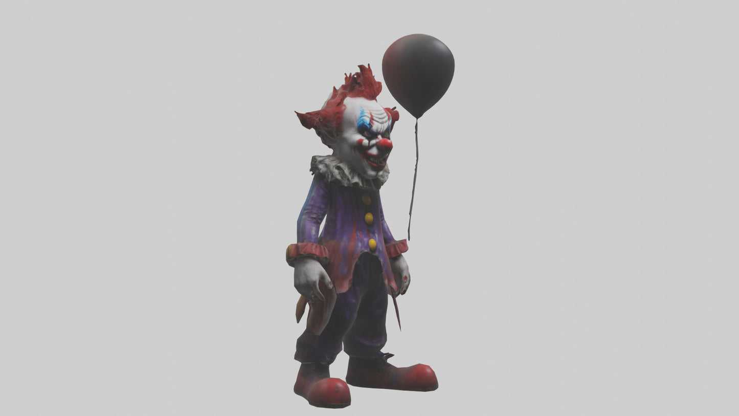 Evil clown model VR / AR / low-poly