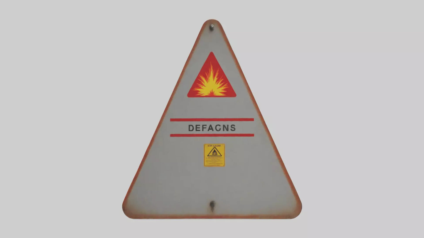 Explosion Risk Danger Sign model 3D model