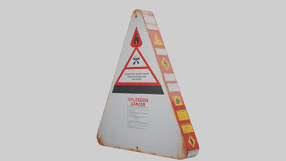 Explosion Risk Danger Sign model 3D model