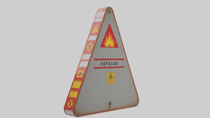 Explosion Risk Danger Sign model 3D model