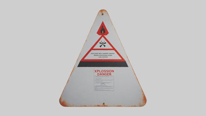 Explosion Risk Danger Sign model 3D model