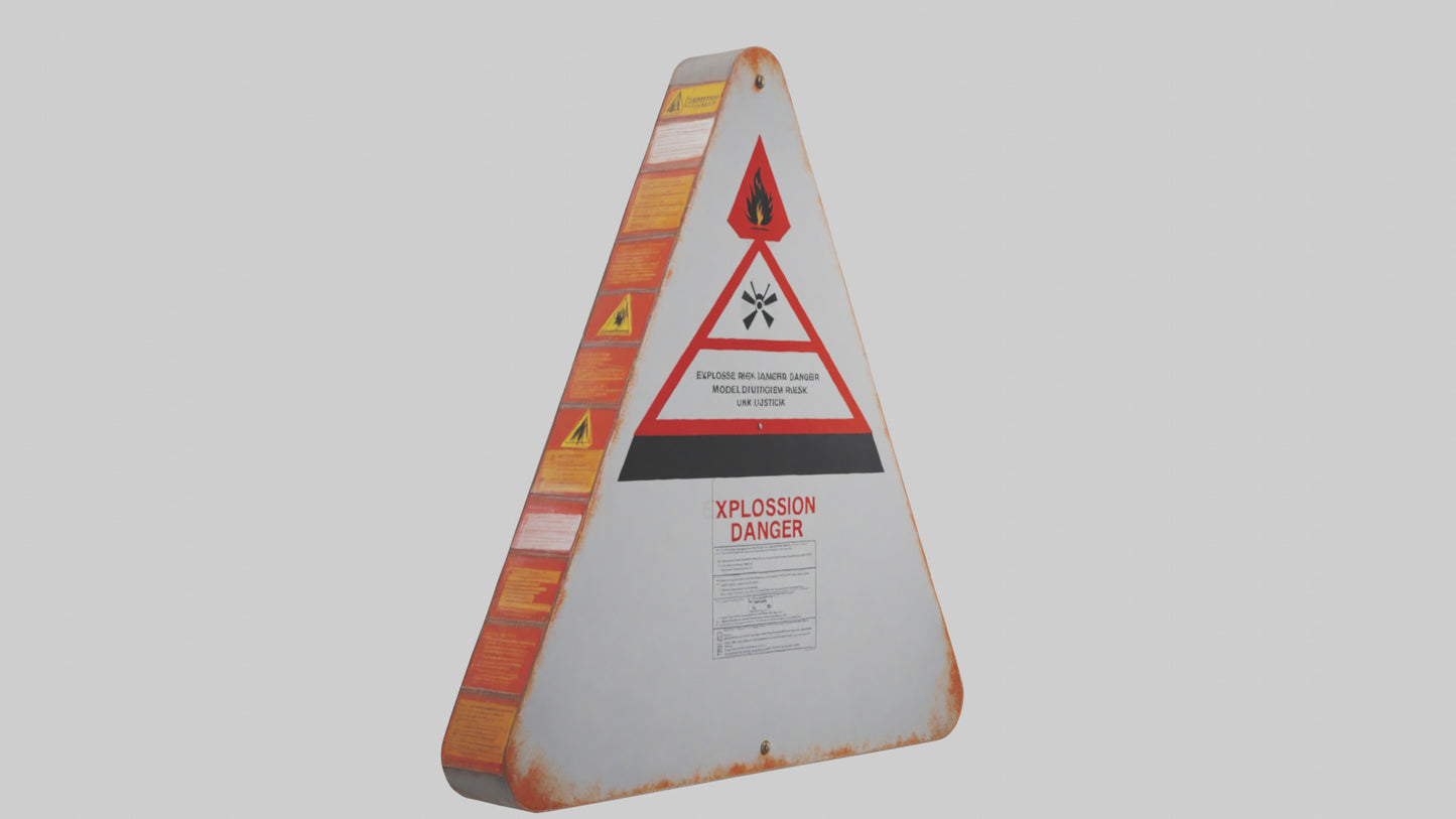 Explosion Risk Danger Sign model 3D model