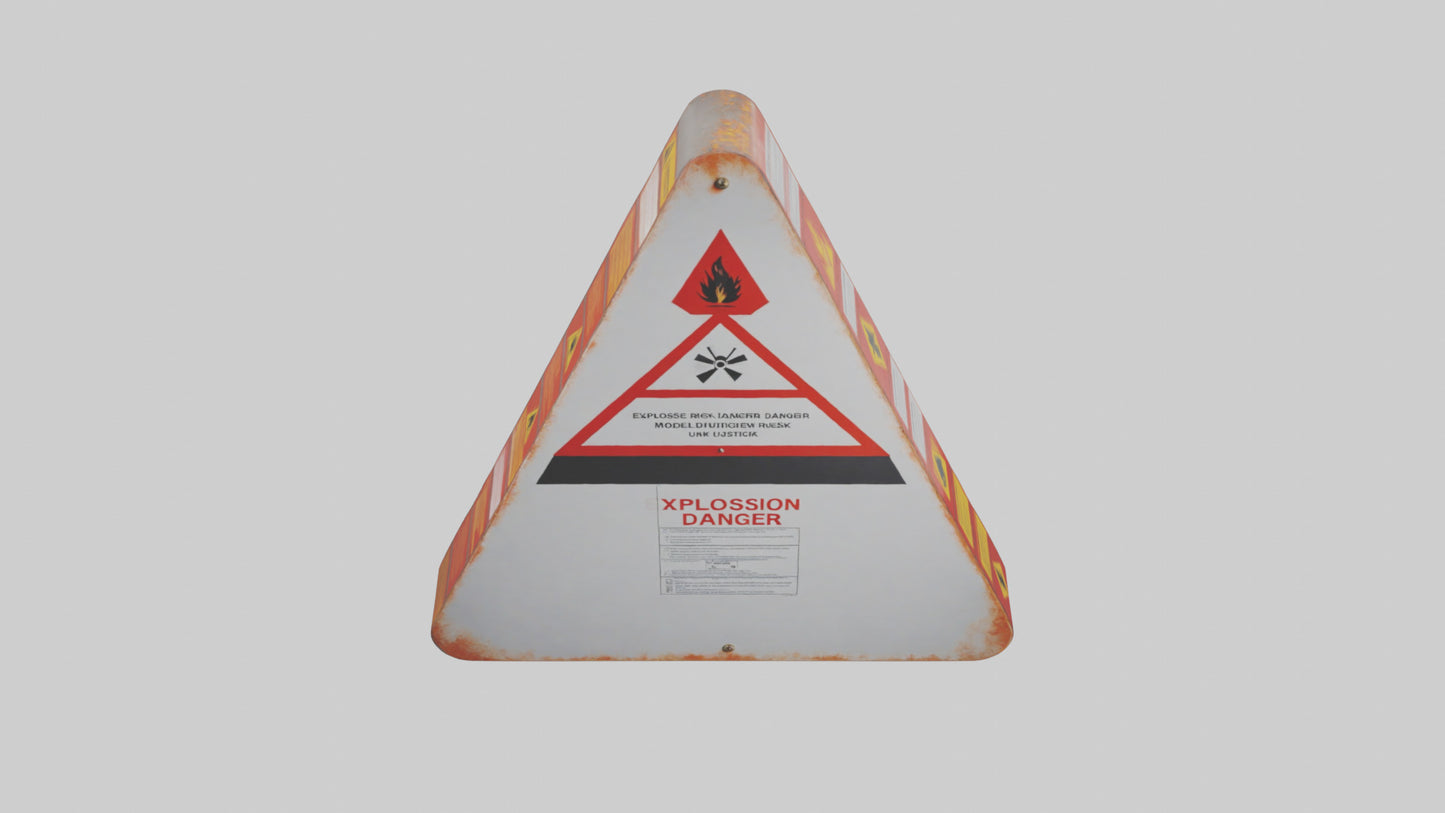 Explosion Risk Danger Sign model 3D model