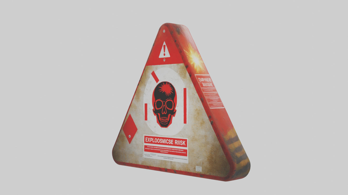 Explosive Risk Danger Sign model 3D model