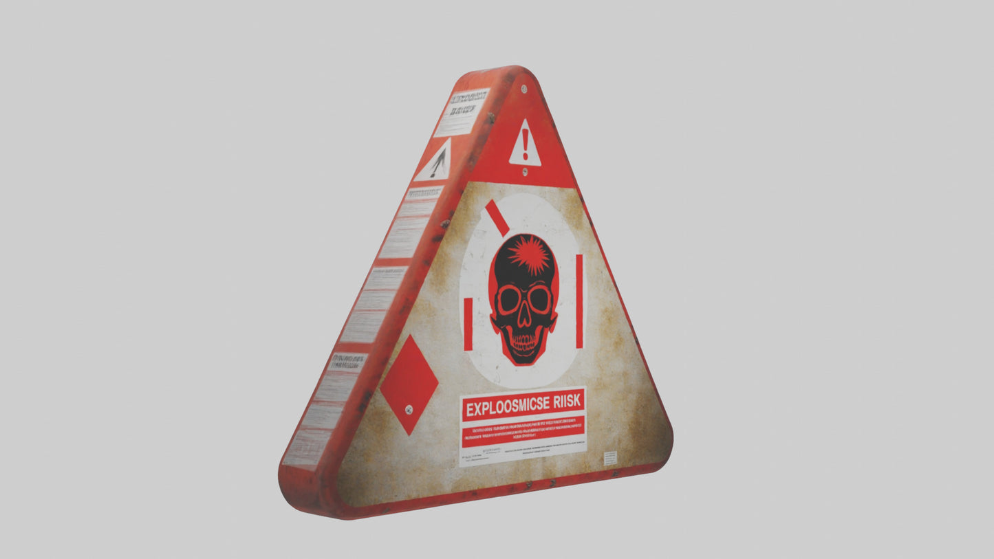 Explosive Risk Danger Sign model 3D model