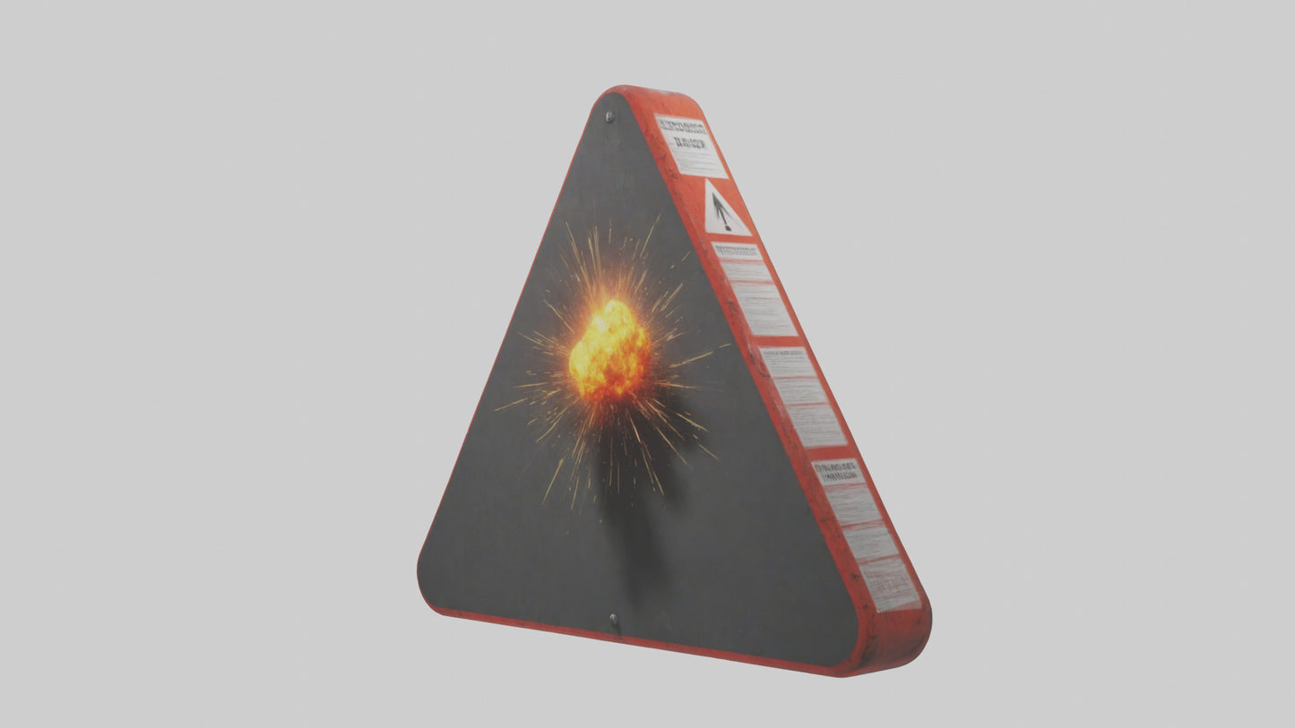 Explosive Risk Danger Sign model 3D model