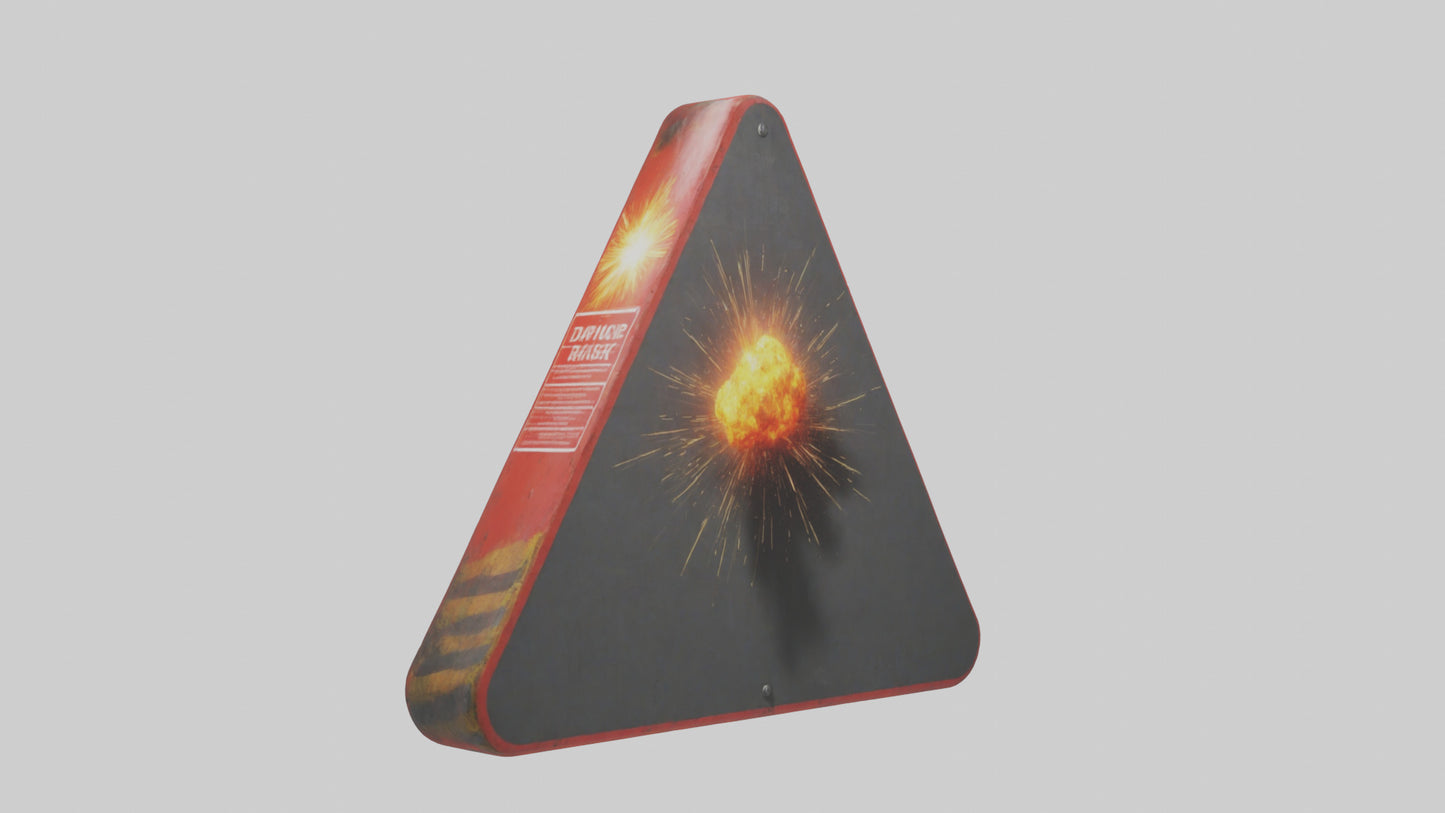 Explosive Risk Danger Sign model 3D model