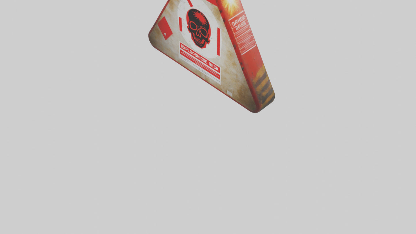 Explosive Risk Danger Sign model 3D model