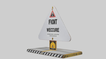 Exposure Risk Caution Sign model 3D model