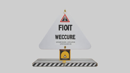 Exposure Risk Caution Sign model 3D model