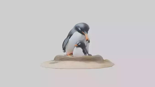 Fairy Penguin nesting model VR / AR / low-poly