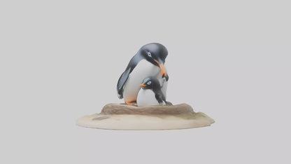 Fairy Penguin nesting model VR / AR / low-poly