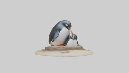 Fairy Penguin nesting model VR / AR / low-poly