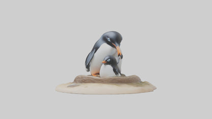 Fairy Penguin nesting model VR / AR / low-poly