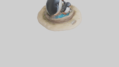Fairy Penguin nesting model VR / AR / low-poly