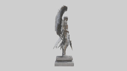 3D model Fallen Angel Warrior statue model VR / AR / low-poly