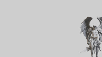 3D model Fallen Angel Warrior statue model VR / AR / low-poly