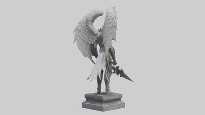 3D model Fallen Angel Warrior statue model VR / AR / low-poly