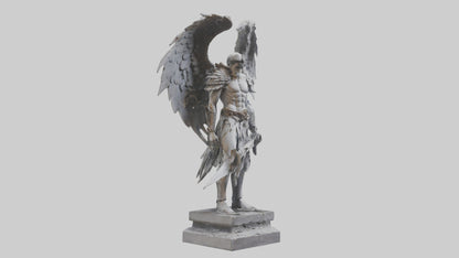 3D model Fallen Angel Warrior statue model VR / AR / low-poly