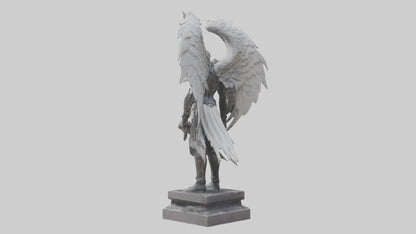 3D model Fallen Angel Warrior statue model VR / AR / low-poly