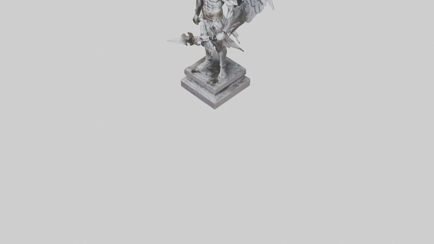 3D model Fallen Angel Warrior statue model VR / AR / low-poly