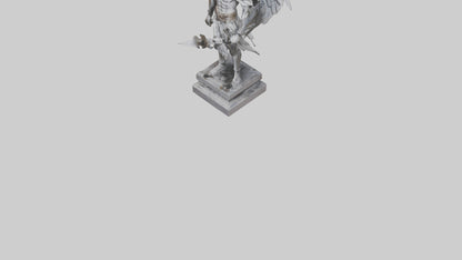 3D model Fallen Angel Warrior statue model VR / AR / low-poly
