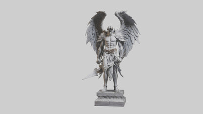 3D model Fallen Angel Warrior statue model VR / AR / low-poly