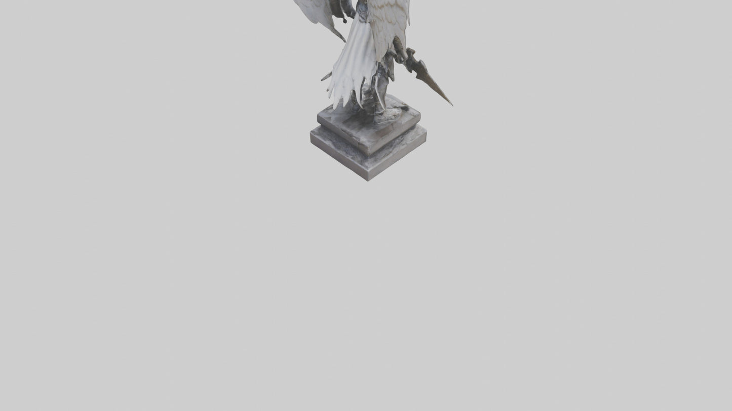 3D model Fallen Angel Warrior statue model VR / AR / low-poly