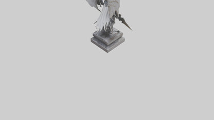 3D model Fallen Angel Warrior statue model VR / AR / low-poly