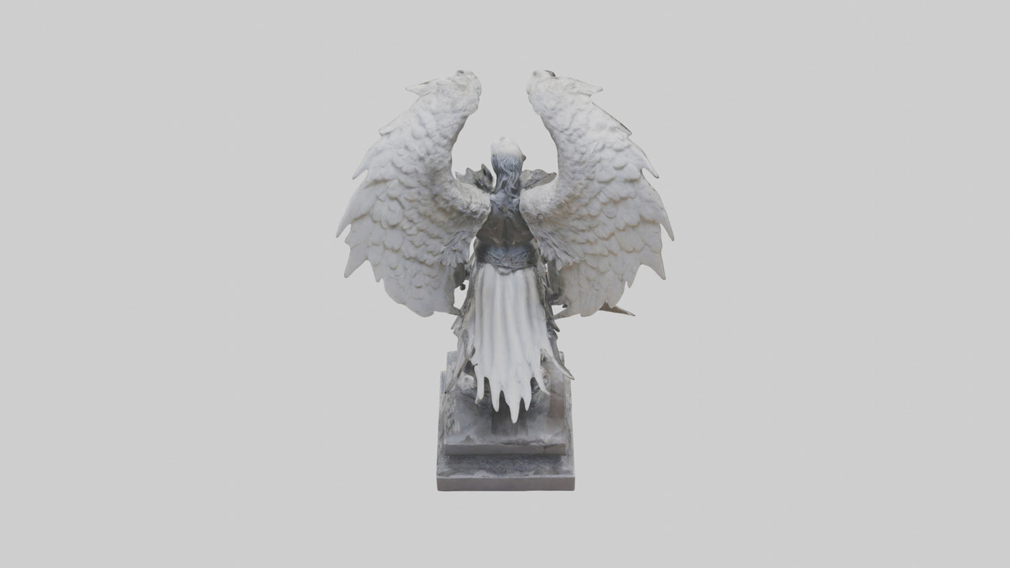 3D model Fallen Angel Warrior statue model VR / AR / low-poly