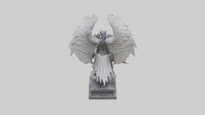 3D model Fallen Angel Warrior statue model VR / AR / low-poly