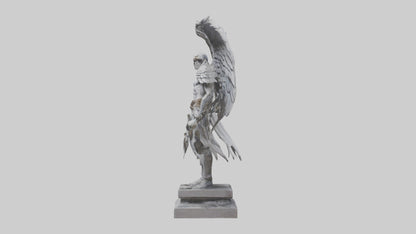 3D model Fallen Angel Warrior statue model VR / AR / low-poly