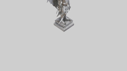 3D model Fallen Angel Warrior statue model VR / AR / low-poly